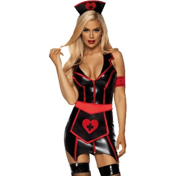 ostatní Черен БДСМ костюм на медицинска сестра, xs