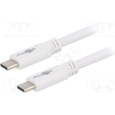 Goobay 67194 USB 3.2; USB C vidlice, z obou stran, 1m, bílý
