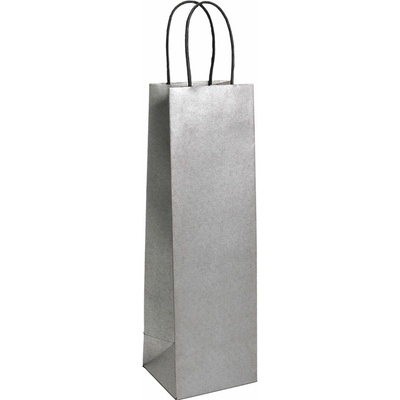 ARGUS Darčeková papierová taška na víno (11 x 36 cm) - Strieborná 77380003