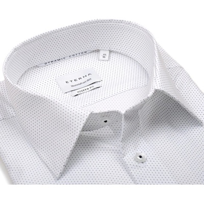 Eterna Modern Fit Dynamic Cotton košile s tmavomodrými puntíky bílá