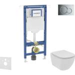 Geberit Duofix - Комплект от предстена инсталация, тоалетна чиния и седалка Ideal Standard Tesi, бутони Sigma01, Rimless, SoftClose, лъскав хром SANI11CD1102 (SANI11CD1102)