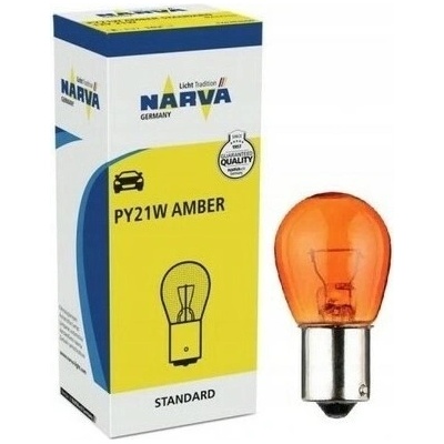 NARVA žárovka 21W 12V BAU15S PY21W (ORANGE) - oranžová směrovka 1 kus