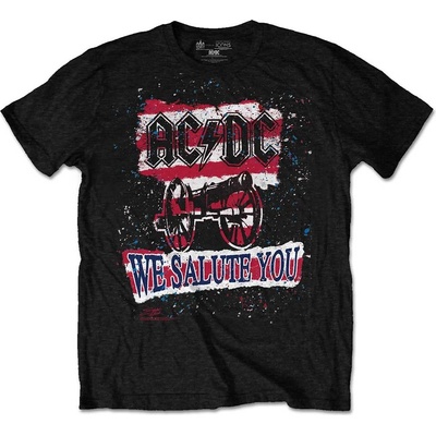 AC/DC tričko We Salute You Stripe čierne