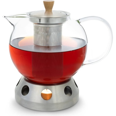 Klarstein Sencha, дизайнерска кана за чай, с нагревател Hibiscus от неръждаема стомана, 1, 3 л, прикрепяща се цедка (GLASWERK-TSM-1, 3L) (GLASWERK-TSM-1,3L)