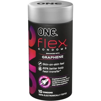 ONE 10 бр. Презервативи с графен One Flex - екстра здрави и тънки
