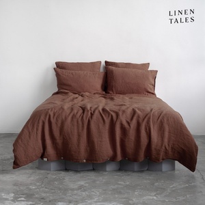 Linen Tales Тъмнокафяво единично ленено спално бельо 140x200 cm Chocolate - Linen Tales (LT-DCS-140x200/50x70-CHO)