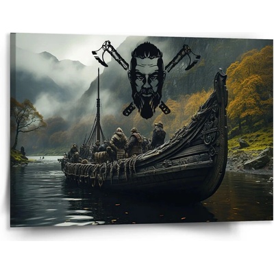 Sablio Obraz Vikingové Loď - 150x110 cm