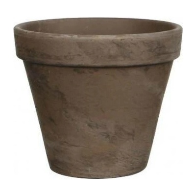 Terakotový kulatý květináč Mica STAN 13.5 cm šedohnědý