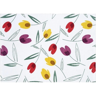 SCANquilt prostírání Muri tulipány bílopestrá 30x45cm