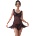 Sexy Elephant® Black Heart Printed Mesh Ruffled Sexy Nightdress 2XL