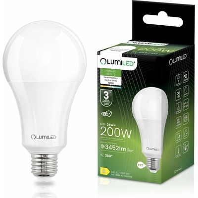 Lumiled LED žiarovka E27 A80 24W = 200W 3452lm 4000K Neutrálna 260° CCD