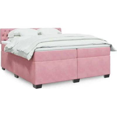 vidaXL 11461.3286413 Boxspring postel s matrací růžová samet