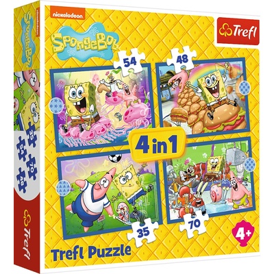 TREFL SpongeBobov život 4v1 35,48,54,70 dielov