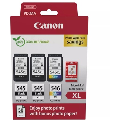 Canon PG-545XL x2 / CL-546XL Multipack with Photo Paper (8286B015)