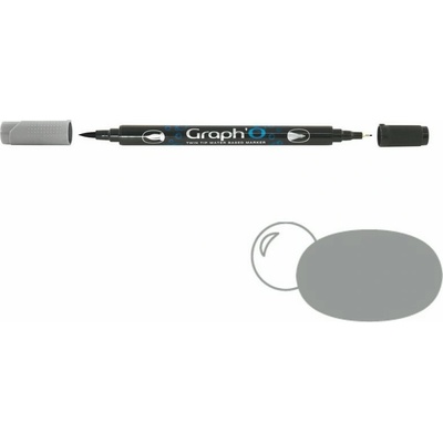 GRAPH'IT Akvarelová fixa GRAPH'O oboustranná Brush & Fine, Neutral Grey Medium