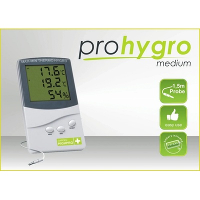 GARDEN HIGHPRO Digitální teploměr vlhkoměr MEDIUM se sondou