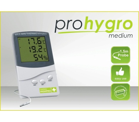 GARDEN HIGHPRO Digitální teploměr vlhkoměr MEDIUM se sondou