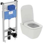 Ideal Standard Комплект тоалетно казанче с рамка Ideal Standard ProSys и тоалетна чиния I. Life B с бял капак с плавно затваряне (R051901)