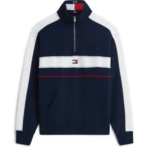 Tommy Hilfiger Mens 1/4 Zip Fleece - Nvy/Red/Wht