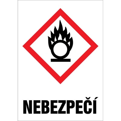 Značka GHS03 Nebezpečí, samolepicí fólie, 74 × 105 mm BZ FB613