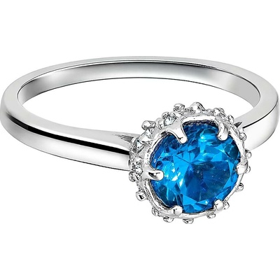 Zlaton Prsten bílé zlato topaz s diamanty 000112703233
