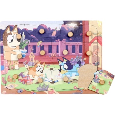 Micki Дървен пъзел с дръжки Micki - Блуи, 12 части (65000400)