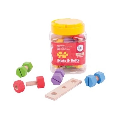 Bigjigs Toys - Буркан с гайки и болтове (BJ686)