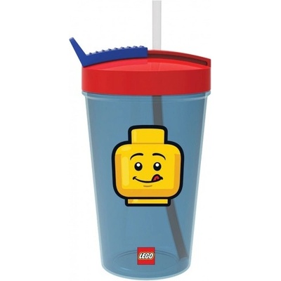 Lego Iconic Classic fľaša so slamkou červená modrá 500ml