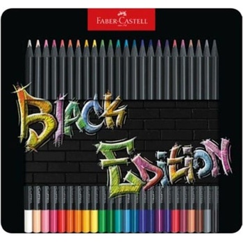 Faber-Castell Моливи Black Edition, 24 цвята, в метална кути (1015120680)