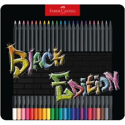Faber-Castell Моливи Black Edition, 24 цвята, в метална кути (1015120680)