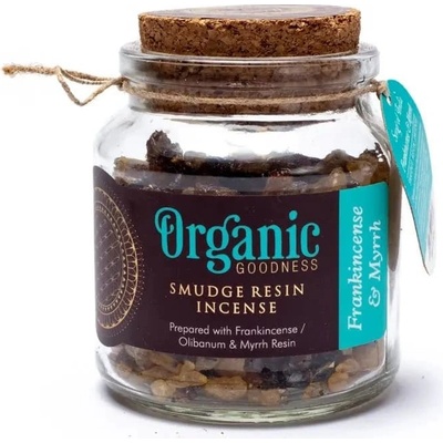 Organic Vykuřovací kadidlová směs z Indie s myrrhou ve sklenici 100 g