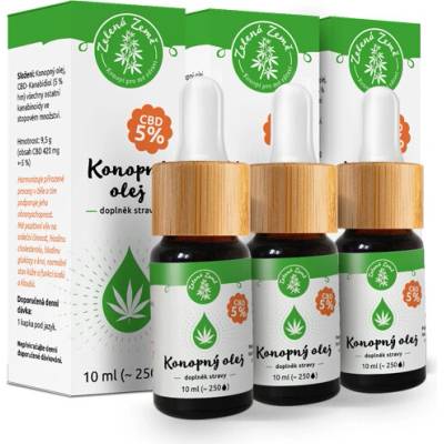 Zelená Země CBD kvapky 10% 3 x 10 ml