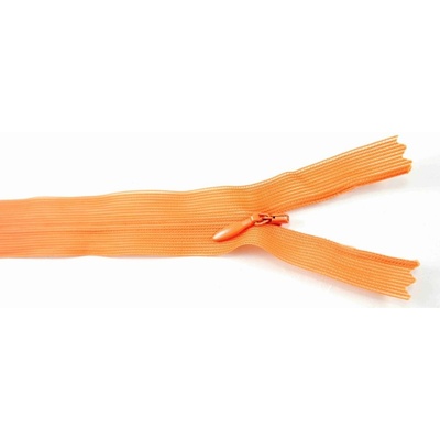 Nedeliteľný skrytý zips (3mm) rôzne farby - dĺžka 18 cm - 60 cm 18 cm Oranžová