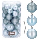 SPRINGOS Vianočné banky svetlomodré mix 4 5 6cm sada 30ks