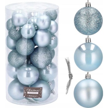 SPRINGOS Vianočné banky svetlomodré mix 4 5 6cm sada 30ks