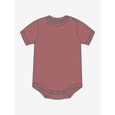 Dětské body s krátkým rukávem z bambusu MINYMO barva růžová Withered Rose