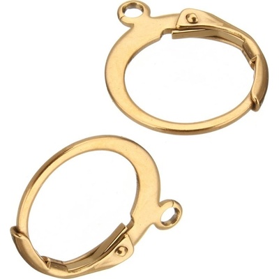 Mechanická náušnice kroužková -ZLATÁ galvanizace chirurgická ocel MO 016c-1 – Zbozi.Blesk.cz