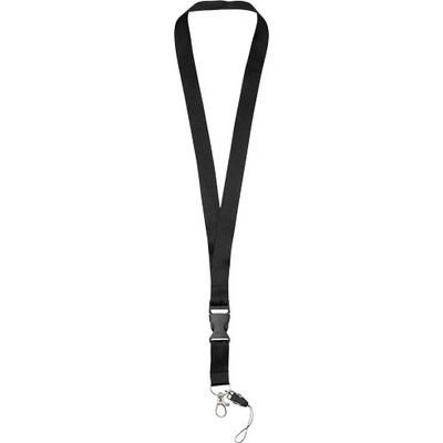 Snúrka na krk Lanyard na telefón Sagan s odpojiteľnou prackou Čierna