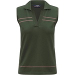 K-Way Дамска поло тениска K-Way Women's Jaligne Stripes Polo shirt - Green Africa / Violet (916-6717-0114)