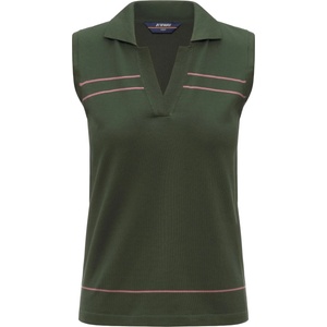 K-Way Дамска поло тениска K-Way Women's Jaligne Stripes Polo shirt - Green Africa / Violet (916-6717-0114)