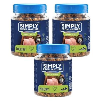 SIMPLY FROM NATURE Smart Bites hydina 3 x 130 g