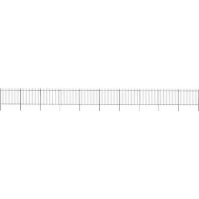 vidaXL Zahradní plot s kopím nahoře ocelový 1781,5 x 150 cm černý