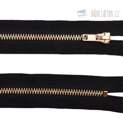 Zips džínsový čierny, 18 cm