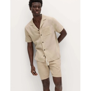 Marks & Spencer Домашен текстуриран топ от чист памук Marks & Spencer бежова Marks & Spencer | Bezhov | МЪЖЕ | L