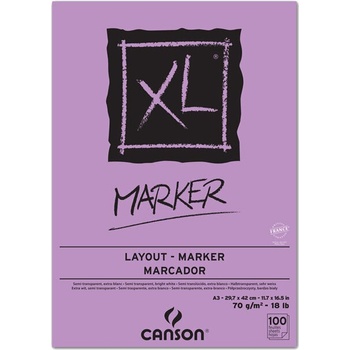 Canson Pad XL Marker Скицник 100 A3 70 g White (C200297237)