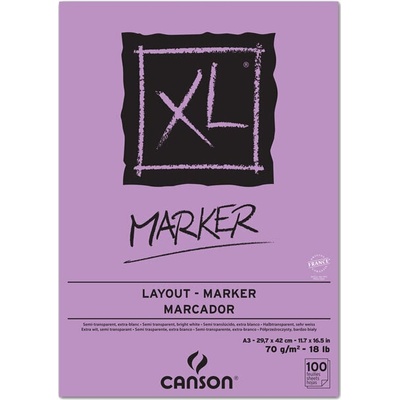 Canson Pad XL Marker Скицник 100 A3 70 g White (C200297237)