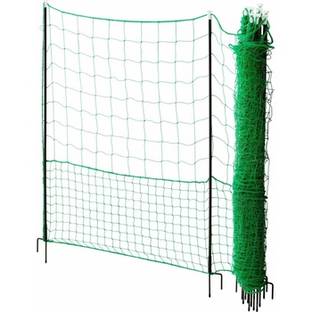 Nevodivá zelená ohradníková síť s brankou pro drůbež, délka 50 m, výška 112 cm