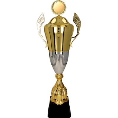 Kovový pohár s poklicí Zlato-stříbrný 55 cm 16 cm