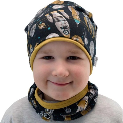 ESITO Jarná čiapka spadaná Rakety čierna