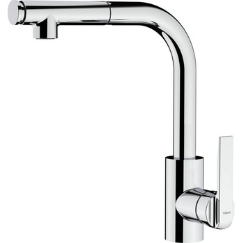 Strohm Teka Кухненски смесител Teka IN 938 Plus Pull-out, Изтеглящ се душ с 2 вида струи на водата, Въртящ се чучур, Хром (116020010)